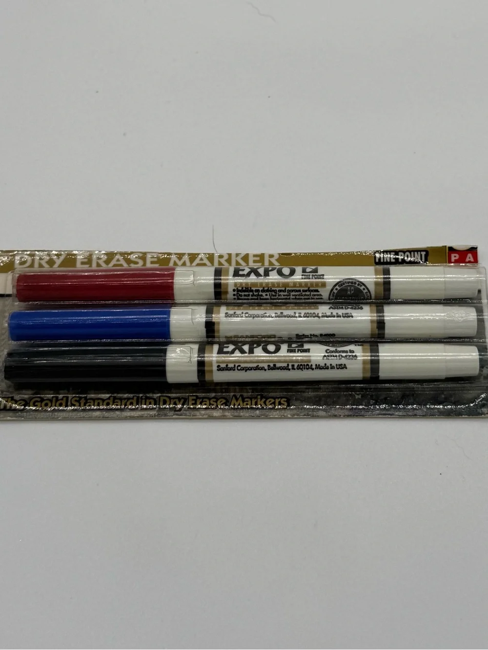1995 3 Expo Markers Finetip Sanford NOS Scent Smell Nostalgia Red Blue Black New